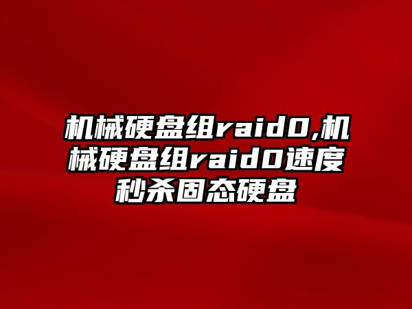 機械硬盤組raid0,機械硬盤組raid0速度秒殺固態(tài)硬盤