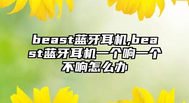 beast藍(lán)牙耳機(jī),beast藍(lán)牙耳機(jī)一個響一個不響怎么辦