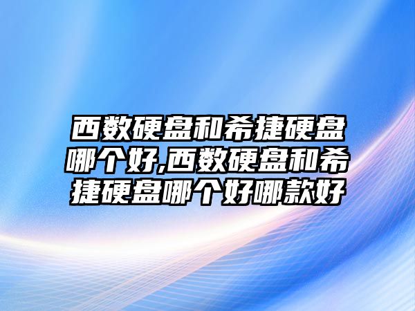 西數(shù)硬盤和希捷硬盤哪個好,西數(shù)硬盤和希捷硬盤哪個好哪款好