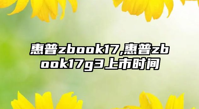 惠普zbook17,惠普zbook17g3上市時間