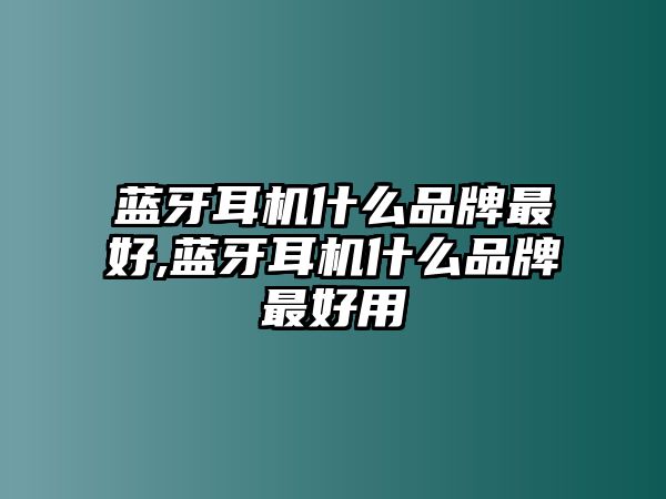 藍(lán)牙耳機(jī)什么品牌最好,藍(lán)牙耳機(jī)什么品牌最好用