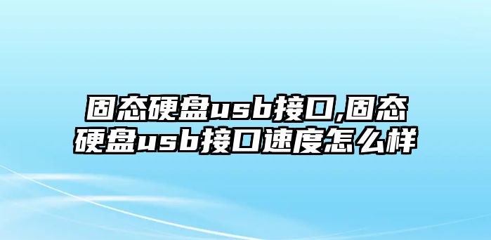 固態(tài)硬盤(pán)usb接口,固態(tài)硬盤(pán)usb接口速度怎么樣