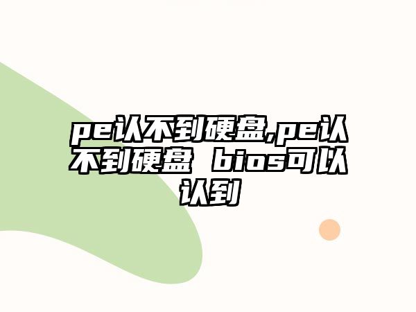 pe認(rèn)不到硬盤,pe認(rèn)不到硬盤 bios可以認(rèn)到