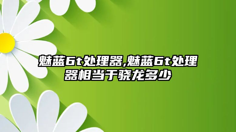 魅藍6t處理器,魅藍6t處理器相當(dāng)于驍龍多少