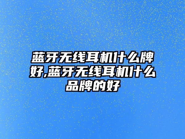 藍(lán)牙無(wú)線耳機(jī)什么牌好,藍(lán)牙無(wú)線耳機(jī)什么品牌的好