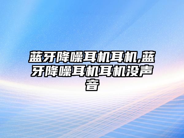 藍(lán)牙降噪耳機耳機,藍(lán)牙降噪耳機耳機沒聲音